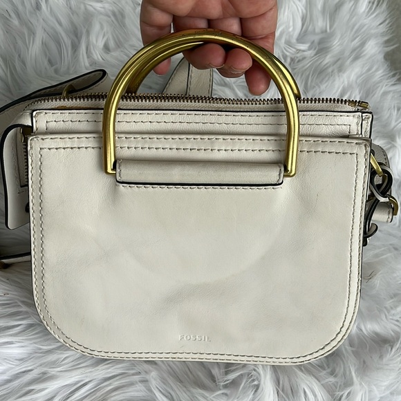 Fossil Ryder Mini Satchel genuine leather crossbody/shoulder or tote bag - Picture 8 of 16